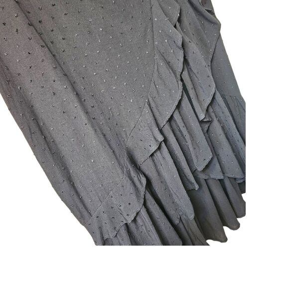 TORRID MAXI SWISS DOT Ruffle Hi-Lo Skirt Deep Black Plus Size 2 - Picture 5 of 16